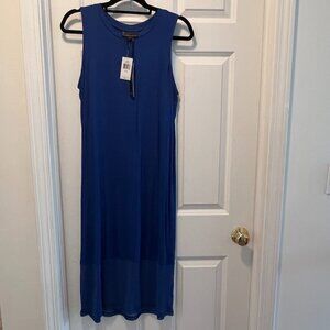 NEW Royal Blue Jersey Knit Column Dress, Size XL, Sleeveless, Mid-calf, Stretch